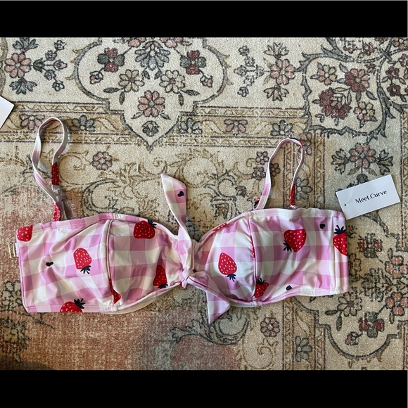 🍓 👙 Meet Curve Checkered Strawberry Plus Size bikini size 4x NWT - Picture 2 of 6